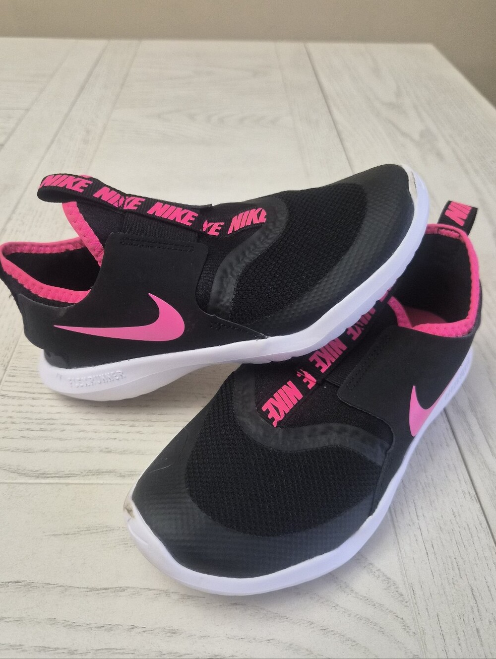 Girls Nike Pink And Black Shoes Size 2Y